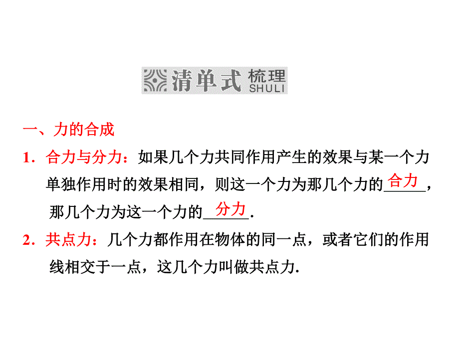 012届物理复习课件（福建用）第二章__第2单元___力的合成与分解.ppt_第3页