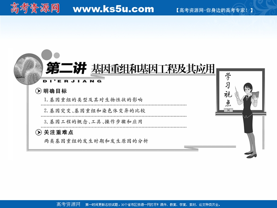 2019新创新生物苏教版必修2课件：第四章 第四节 第二讲 基因重组和基因工程及其应用 .ppt_第2页