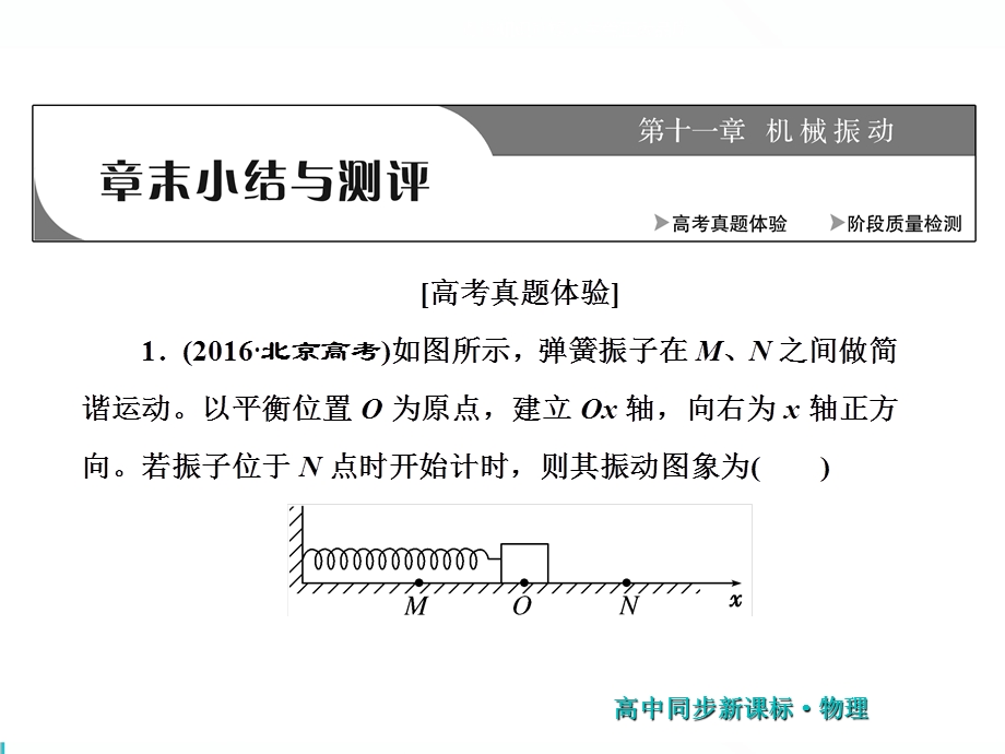 2019新方案人教版高中物理选修3-4同步课件：第十一章 章末小结与测评 .ppt_第1页