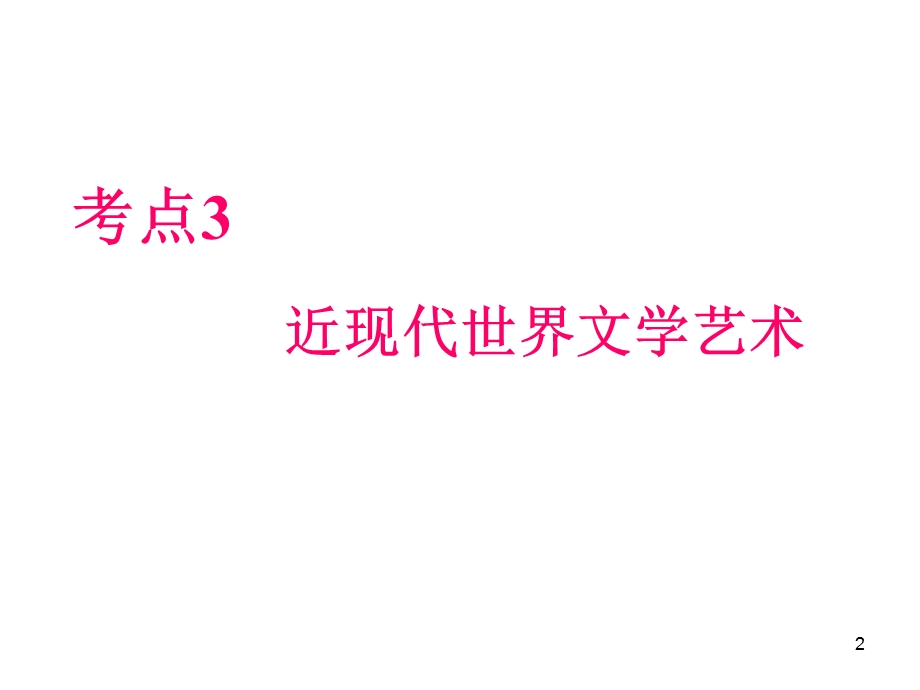 012届高三历史复习课件（浙江用）必修3第4单元第3课时__近现代世界文学艺术.ppt_第2页