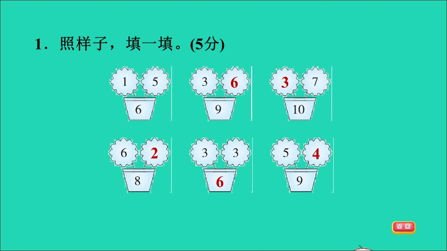 2021一年级数学上册 三 加与减（一）阶段小达标(5)课件 北师大版.ppt_第3页