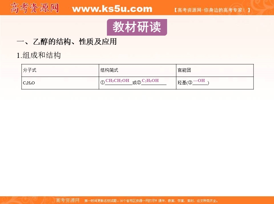 &课标版 化学 2017年高考一轮总复习《同步课件》考点17：32_第32课时　生活中常见的有机物　基本营养物质 .ppt_第3页