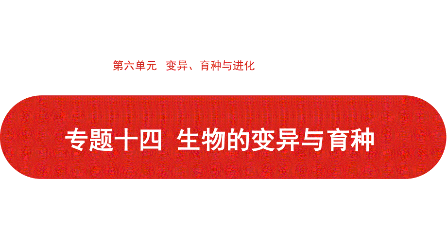 022届新高考通用版生物一轮复习课件：第六单元 专题十四 生物的变异与育种 .pptx_第1页