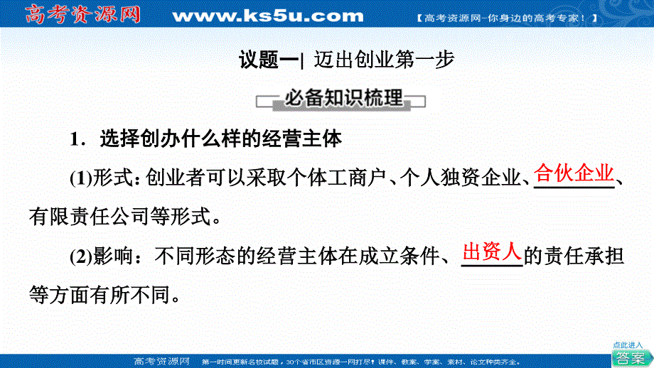 2021-2022同步新教材部编版政治选择性必修2课件：第3单元 第8课 第1框　自主创业　公平竞争 .ppt_第3页