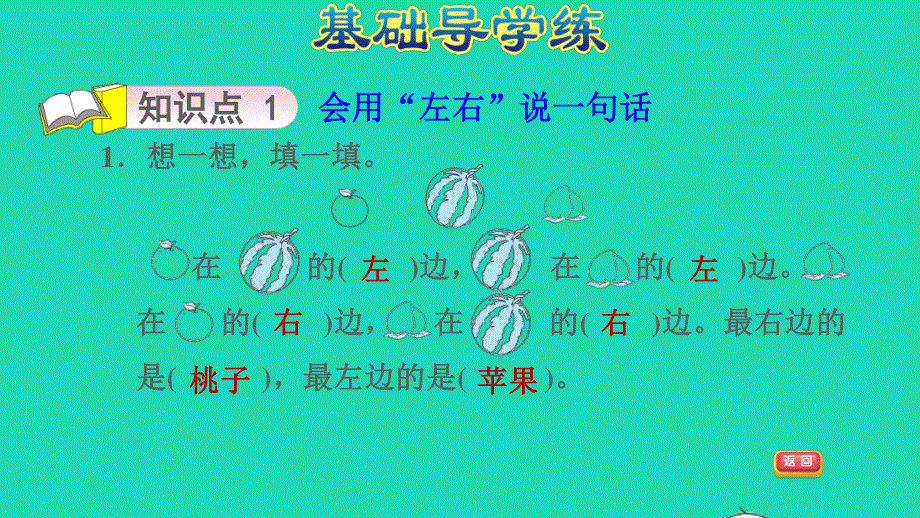 2022一年级数学下册 第1单元 位置第1课时 左右（认识左右）习题课件 冀教版.ppt_第3页