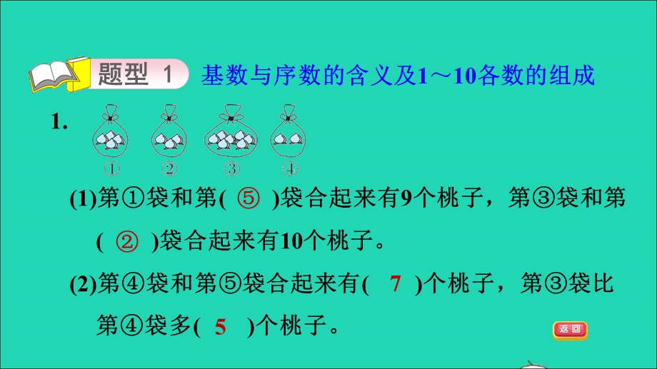 2021一年级数学上册 三 加与减（一）第1课时 1-10各数的认识习题课件 北师大版.ppt_第3页