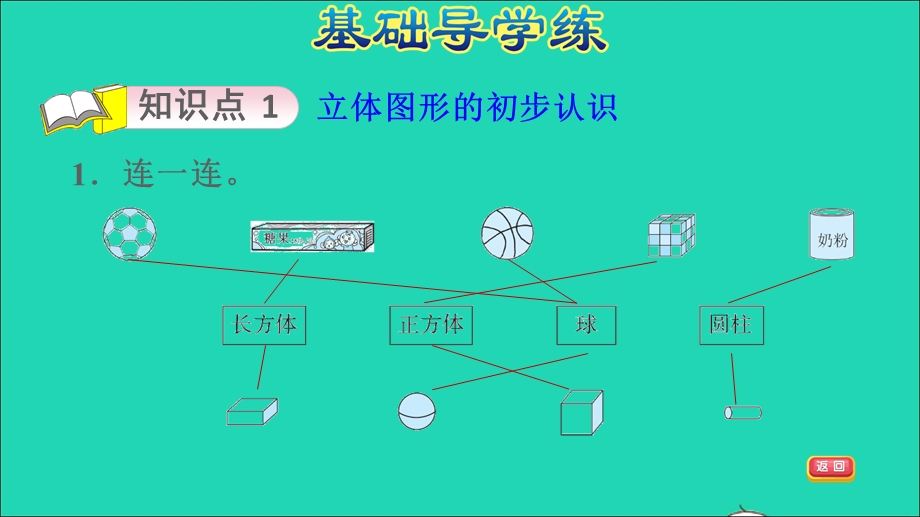 2021一年级数学上册 六 认识图形第1课时 认识图形习题课件 北师大版.ppt_第3页