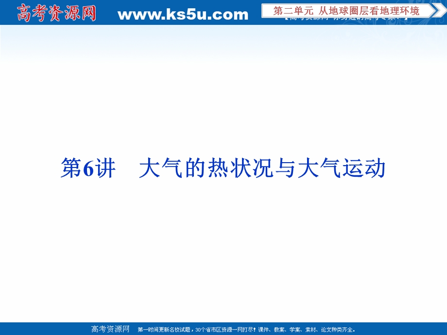 2017优化方案高考地理总复习（鲁教版）课件：第二单元第6讲 大气的热状况与大气运动.ppt_第1页