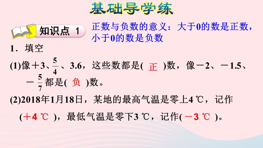 2020六年级数学下册 1 负数《正、负数的意义》习题课件 新人教版.ppt_第2页