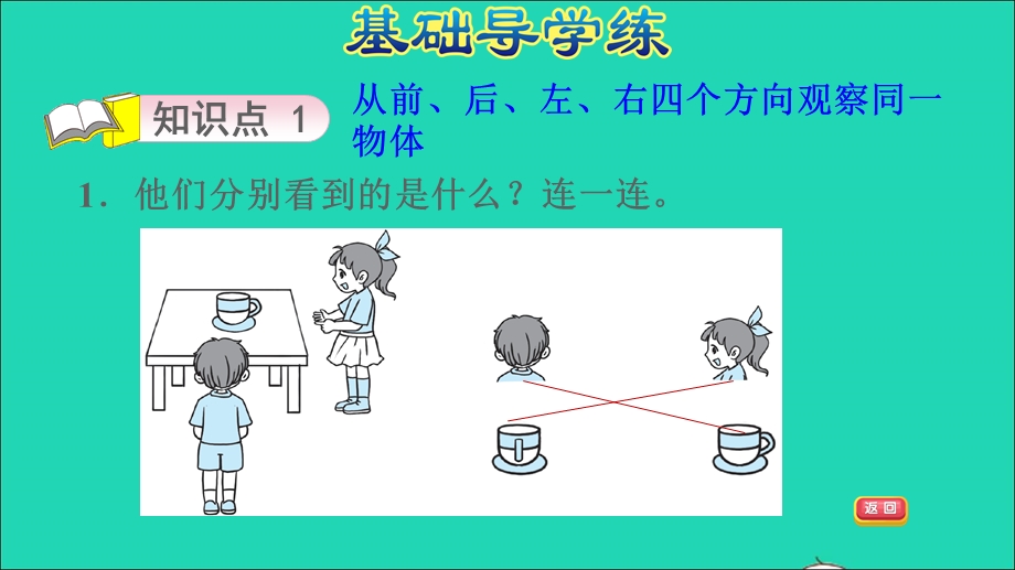 2022一年级数学下册 第2单元 观察物体第1课时 看一看(一)习题课件 北师大版.ppt_第3页