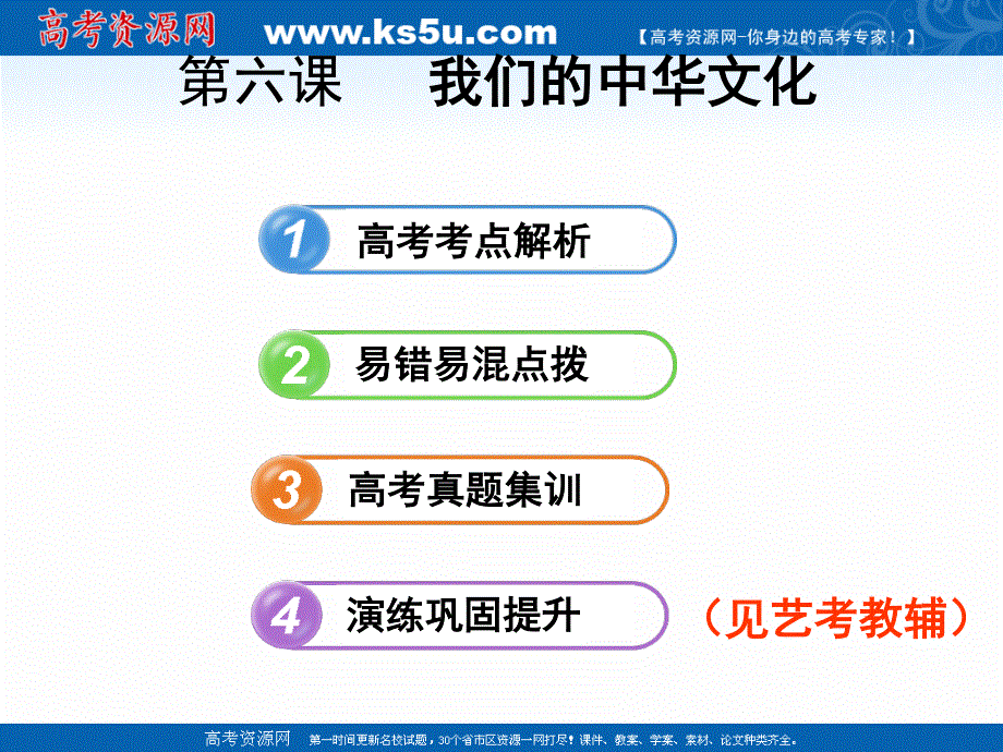 2019艺考生文化课冲刺点金-政治课件：必修三 文化生活 第6课　我们的中华文化 .ppt_第2页