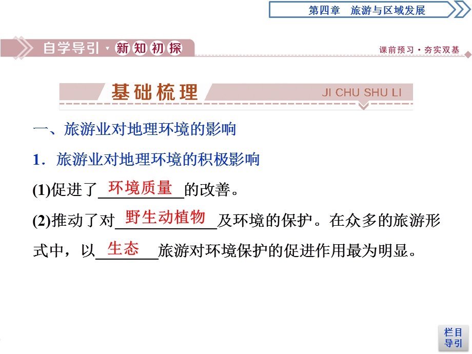 2019-2020学年中图版地理选修三新素养同步课件：第四章 第二节　旅游业对地理环境的影响 .ppt_第3页