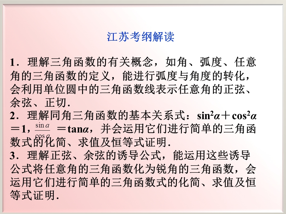 2012优化方案高考总复习数学文科 苏教版 （江苏专用）（课件）：第3章2012高考导航.ppt_第2页