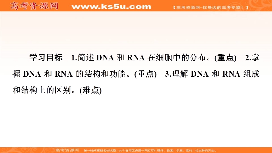 2019-2020学年中图版生物必修一课件：第2单元 第2章 第1节　核酸的结构和功能 .ppt_第2页