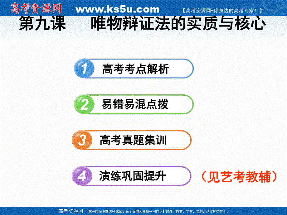 2019艺考生文化课冲刺点金-政治课件：必修四 哲学 第9课　唯物辩证法的实质与核心 .ppt_第2页