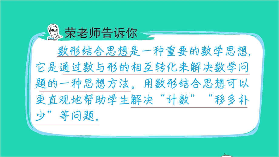 2021一年级数学上册 第3、7单元第10招 数形结合思想解决问题课件 青岛版六三制.ppt_第2页