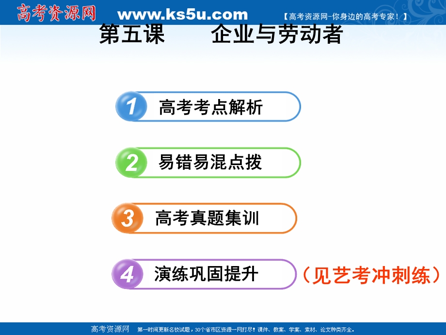 2019艺考生文化课冲刺点金-政治课件：必修一 经济生活 第5课 企业与劳动者 .ppt_第2页