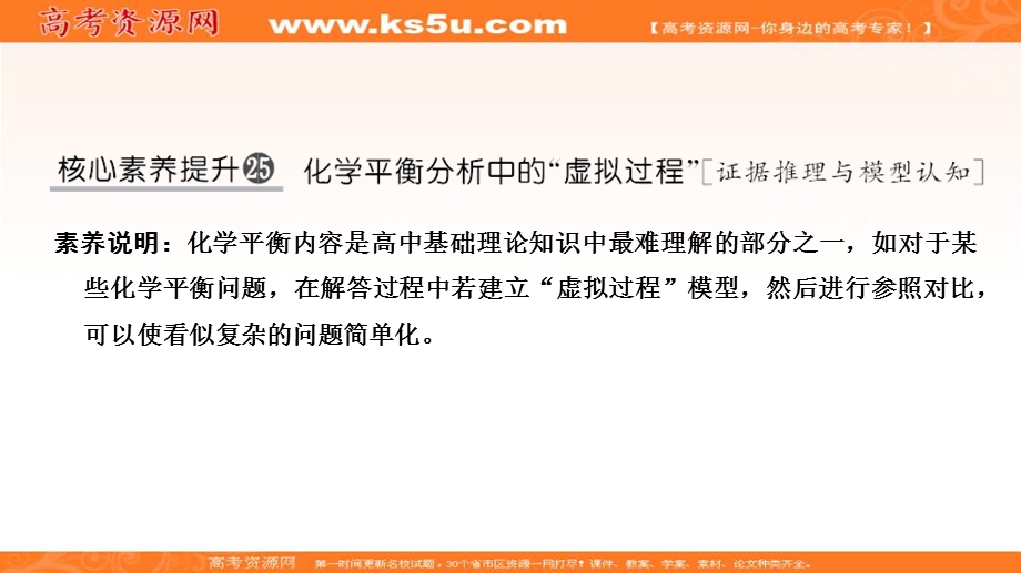 2020创新设计高考化学一轮复习（人教版）课件：核心素养提升25 化学平衡分析中的“虚拟过程”（17张） .ppt_第1页