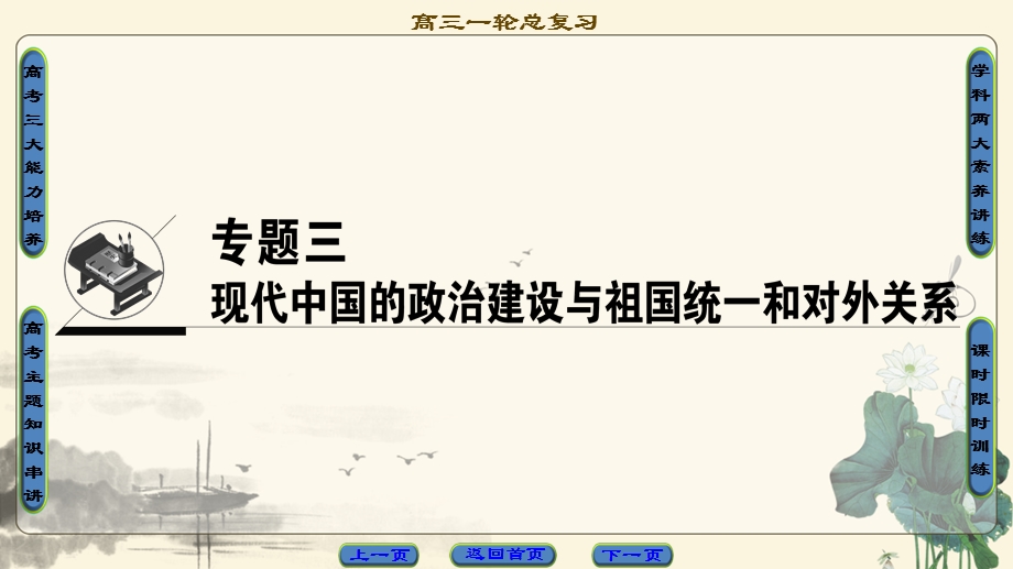 2018人民版历史高考一轮复习课件 专题3 第6讲 现代中国的政治建设与祖国统一 .ppt_第1页