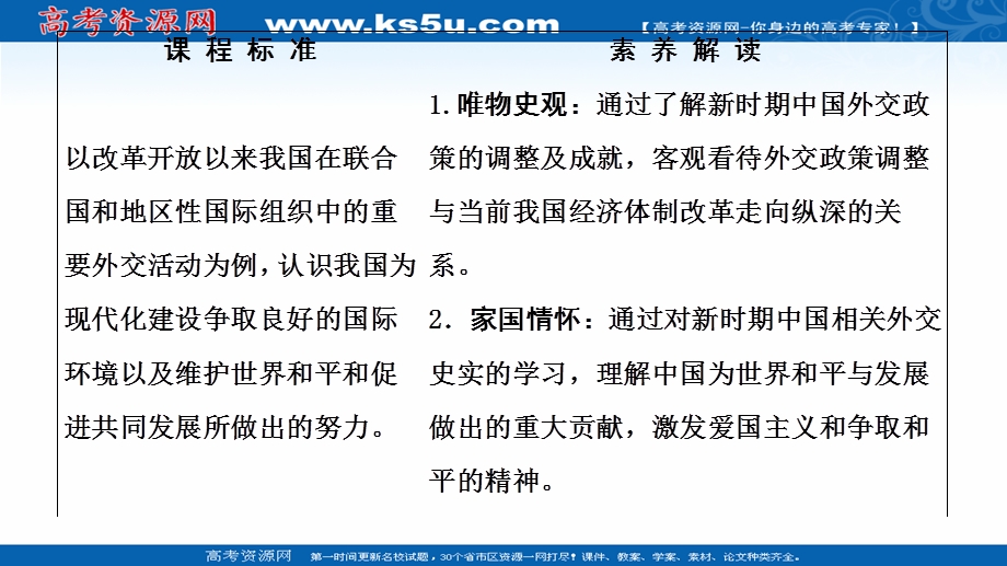 2021-2022同步高一人民版历史必修1课件：专题5 3　新时期的外交政策与成就 .ppt_第2页