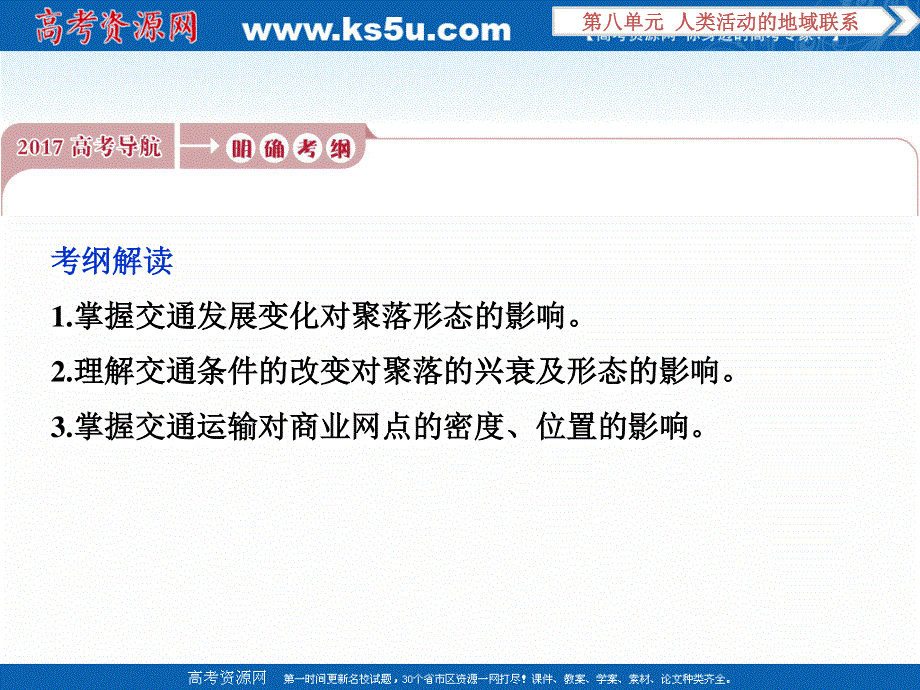 2017优化方案高考地理总复习（鲁教版）课件：第八单元第24讲 交通与通信发展带来的变化.ppt_第2页