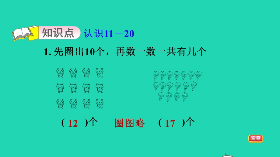 2021一年级数学上册 五 海鸥回来了——11-20各数的认识 整理与练习课件 青岛版六三制.ppt_第3页