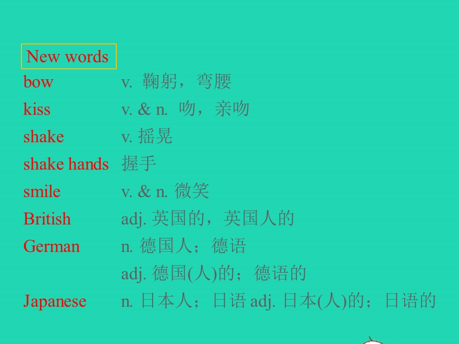 七年级英语下册 Module 11 Body language Unit 1 They touch noses教学课件 （新版）外研版.pptx_第3页