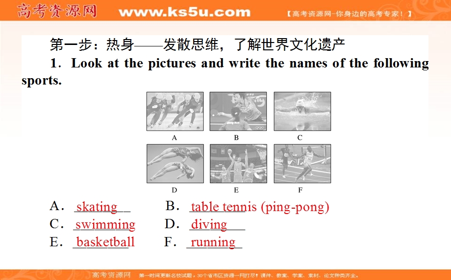 2019-2020学年人教新课标高中英语必修二课件：UNIT 2 THE OLYMPIC GAMES 2-1 .ppt_第2页