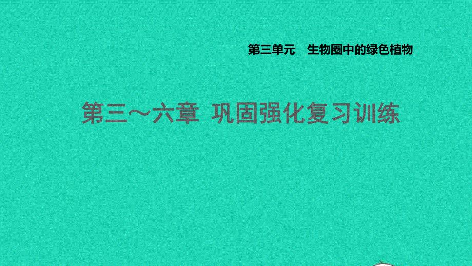 2021七年级生物上册 第三单元 生物圈中的绿色植物第三-六章巩固强化复习训练习题课件（新版）新人教版.ppt_第1页