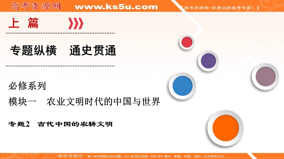 2018大二轮高考总复习历史（专题版）课件：专题2 古代中国的农耕文明 .ppt_第1页