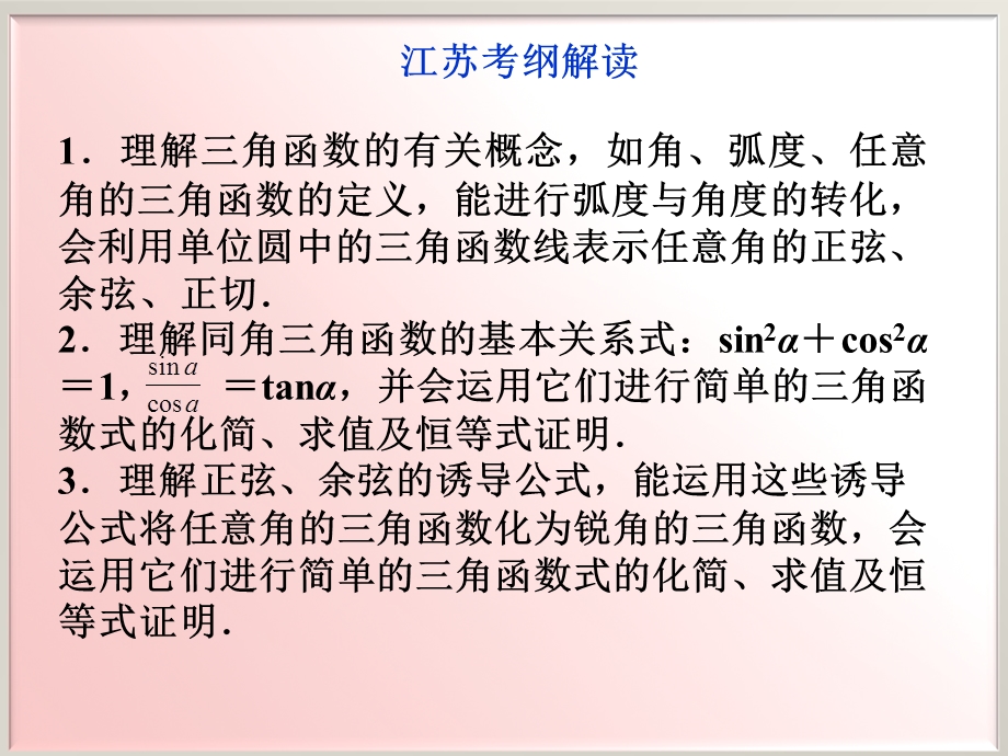 2012优化方案高考总复习数学理科 苏教版 （江苏专用）（课件）：第3章2012高考导航.ppt_第2页