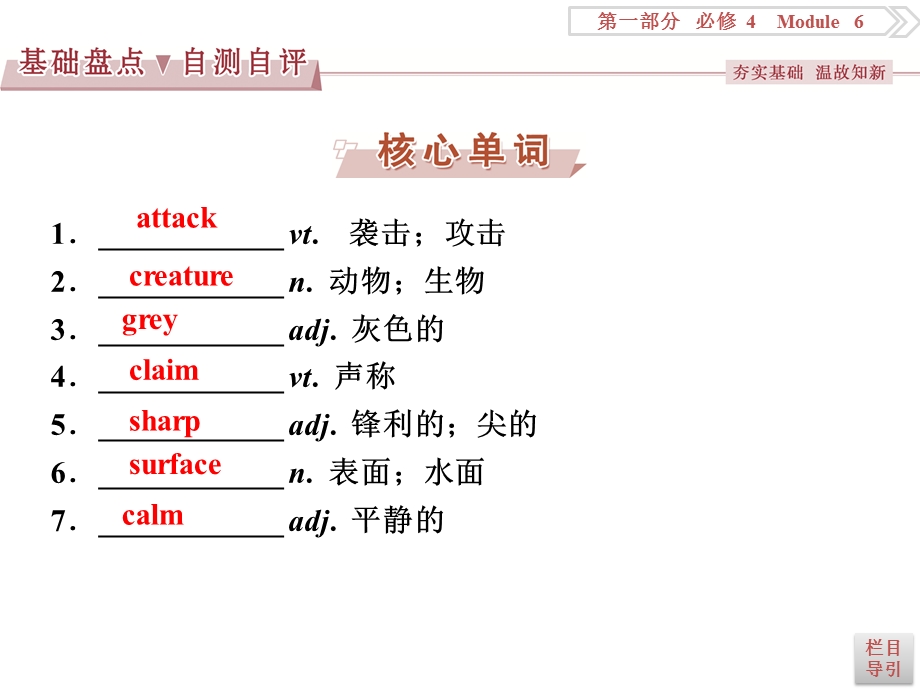 2017优化方案高考总复习&英语（外研版）课件：第一部分基础考点聚焦 必修4MODULE6 .ppt_第2页