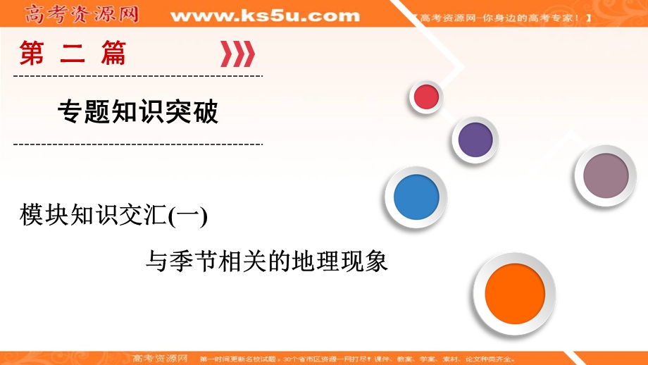 2018大二轮高考总复习地理课件：第2篇 模块知识交汇1与季节相关的地理现象 .ppt_第1页