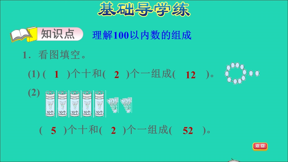 2022一年级数学下册 第4单元 100以内数的认识1 数数数的组成第4课时 数的组成习题课件 新人教版.ppt_第3页