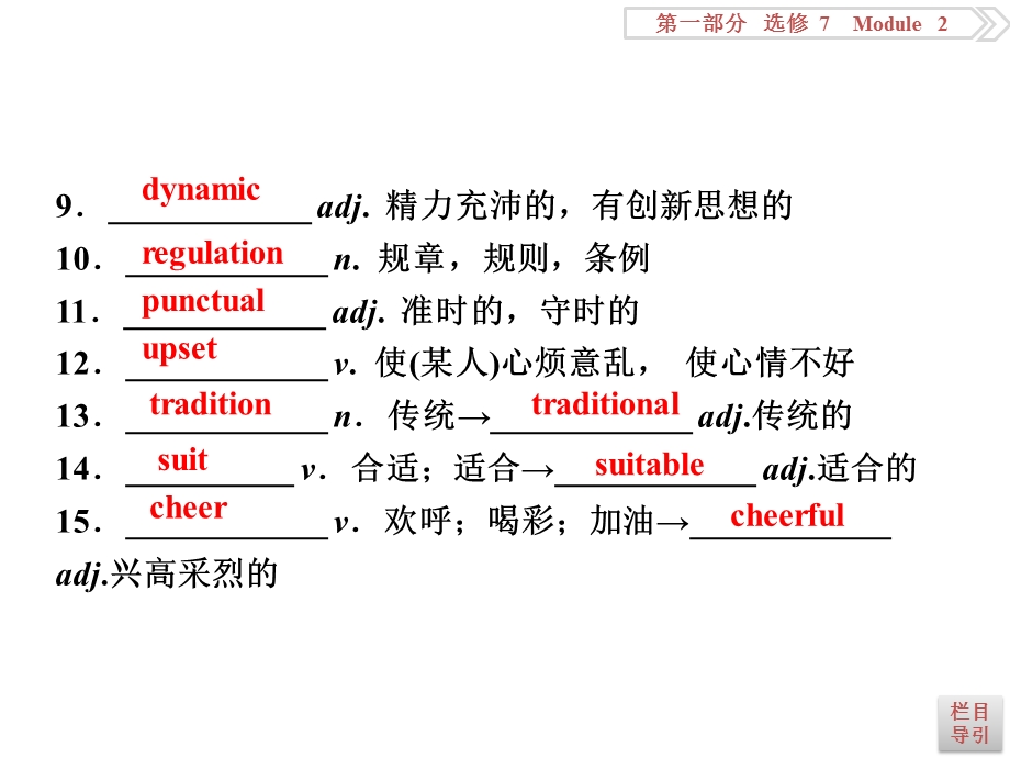 2017优化方案高考总复习&英语（外研版）课件：第一部分基础考点聚焦 选修7MODULE2 .ppt_第3页