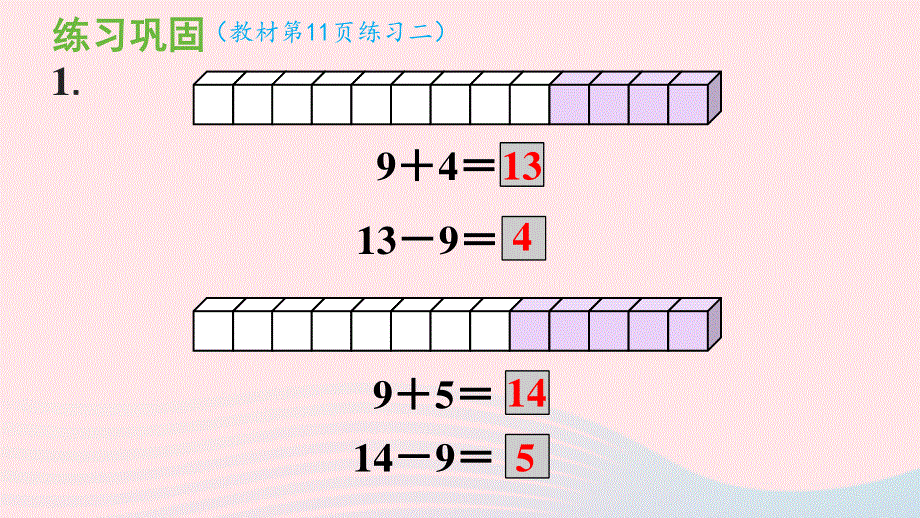 2022一年级数学下册 2 20以内的退位减法（练习二）课件 新人教版.pptx_第3页