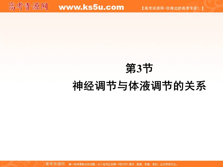 2016-2017学年人教版高中生物必修三2.3《神经调节与体液调节的关系》课件 （共18张PPT） .ppt_第1页