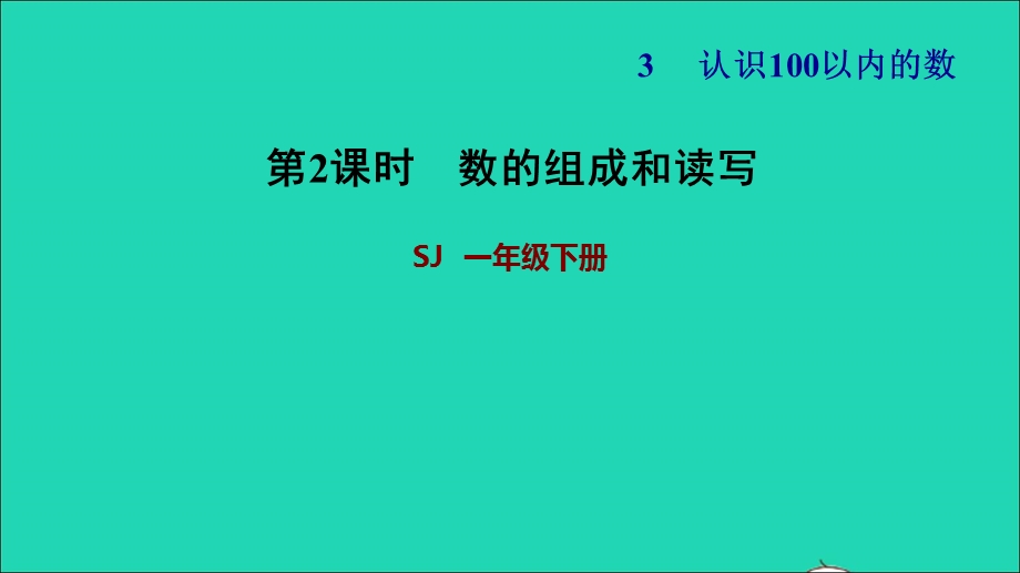 2022一年级数学下册 第3单元 认识100以内的数第2课时 数的组成和读写（数的组成和读写）习题课件 苏教版.ppt_第1页