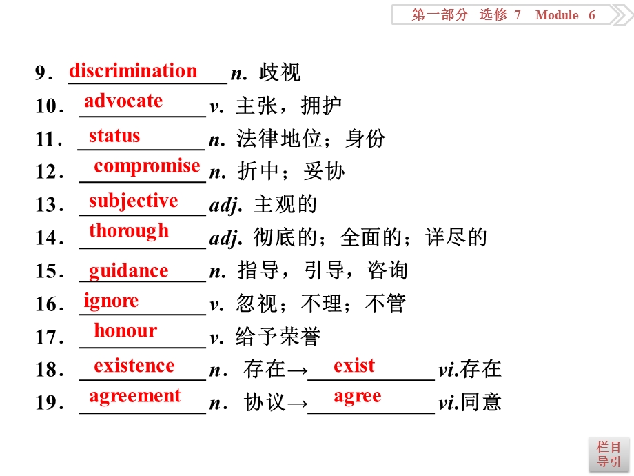 2017优化方案高考总复习&英语（外研版）课件：第一部分基础考点聚焦 选修7MODULE6 .ppt_第3页