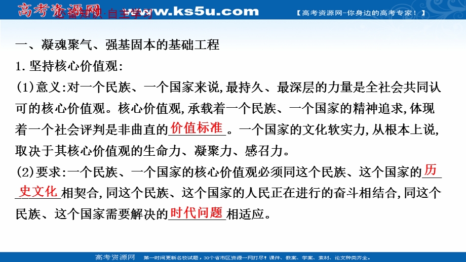 2021-2022学年人教版政治必修3课件：第四单元 第十课 第一框 培育和践行社会主义核心价值观 .ppt_第3页