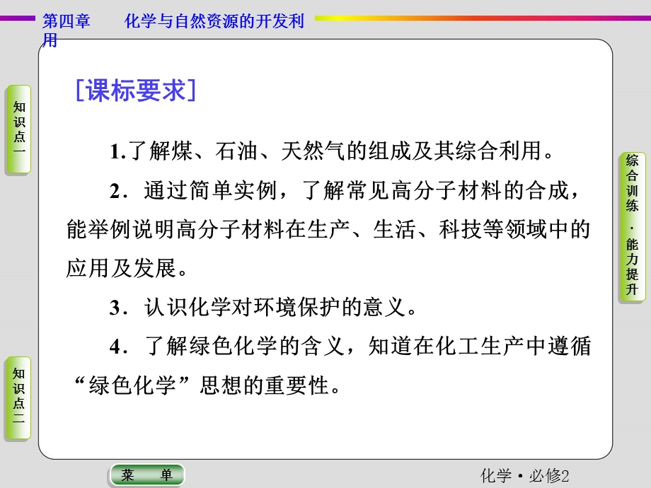 2019-2020学年人教版化学必修二抢分教程课件：第四章第二节 资源综合利用　环境保护 .ppt_第2页