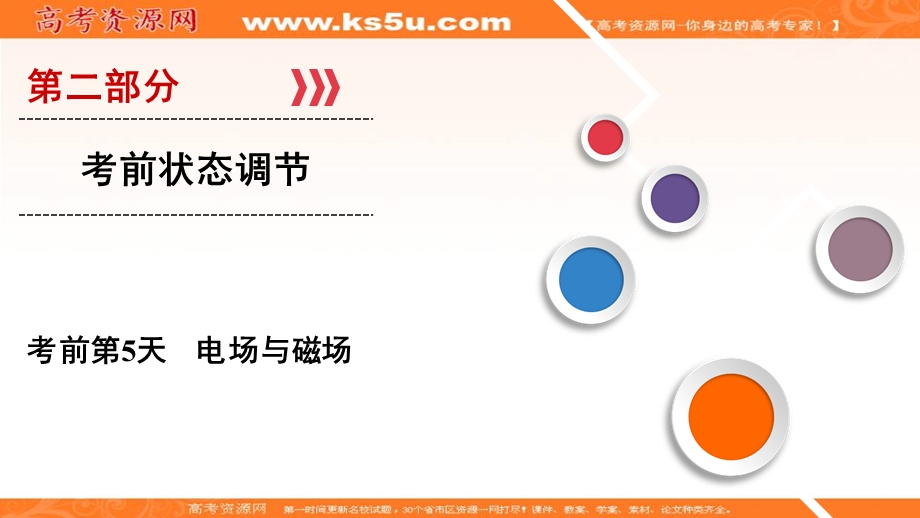 2018大二轮高考总复习物理课件：考前第5天　电场与磁场 .ppt_第1页