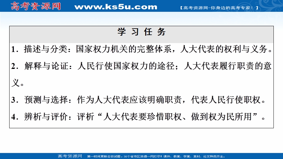 2021-2022学年人教版政治必修2课件：第3单元 第6课 第1框　人民代表大会：国家权力机关 .ppt_第2页