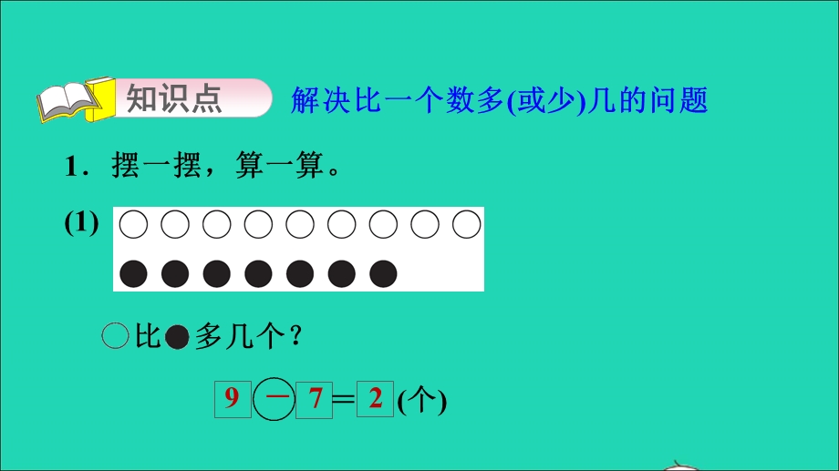 2022一年级数学下册 第5单元 100以内的加减法（一）信息窗3 第4课时 解决比一个数多(或少)几的问题习题课件 青岛版六三制.ppt_第3页