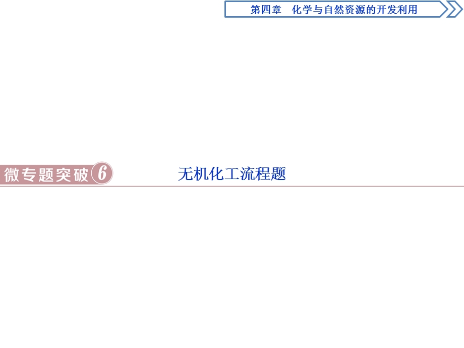 2019-2020学年人教版化学必修二江苏专用课件：第四章 微专题突破6　无机化工流程题 .ppt_第1页