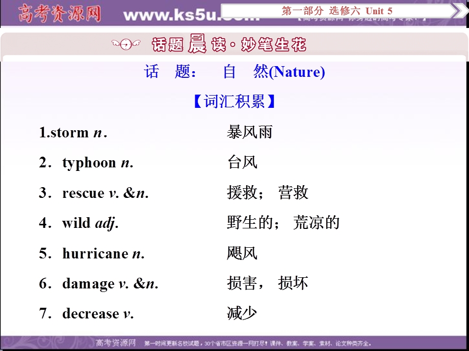 2017优化方案高考总复习&英语（重大版）课件：第一部分 基础考点聚焦 选修6UNIT5 .ppt_第2页