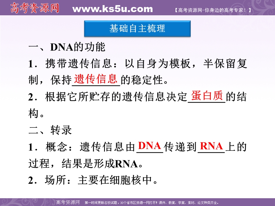 2012优化方案高考生物总复习（浙科版）课件：必修2第三章第四节遗传信息的表达.ppt_第3页