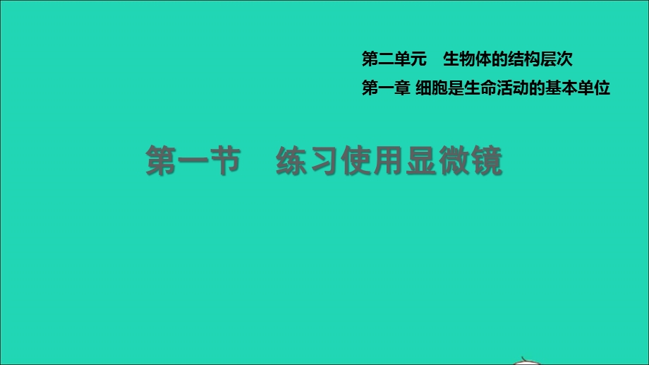 2021七年级生物上册 第二单元 生物体的结构层次第一章 细胞是生命活动的基本单位第1节练习使用显微镜习题课件（新版）新人教版.ppt_第1页