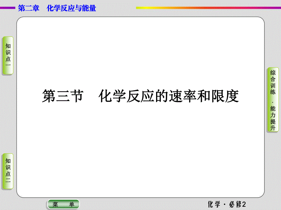 2019-2020学年人教版化学必修二抢分教程课件：第二章第三节第一课时 化学反应的速率 .ppt_第1页