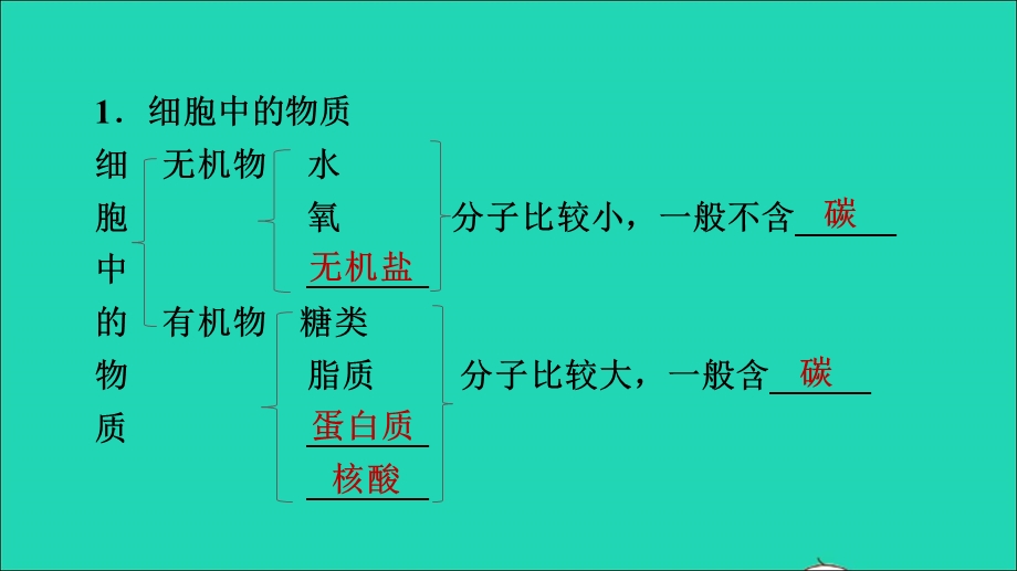 2021七年级生物上册 第二单元 生物体的结构层次第一章 细胞是生命活动的基本单位第4节 细胞的生活第1课时细胞的生活需要物质和能量习题课件（新版）新人教版.ppt_第2页